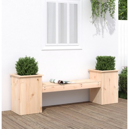Banco con jardineras madera maciza de pino 184,5x39,5x56,5 cm en Bancos de jardín | Comprar online en Foru.es
