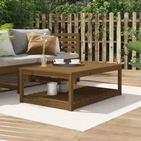 Mesa de jardín madera maciza pino marrón miel 121x82,5x45 cm de vidaXL, Mesas de jardín - Ref: Foro24-824151, Precio: 110,42 ...