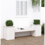 Banco con jardineras madera de pino blanco 184,5x39,5x56,5 cm en Bancos de jardín | Comprar online en Foru.es