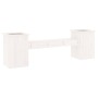 Banco con jardineras madera de pino blanco 184,5x39,5x56,5 cm en Bancos de jardín | Comprar online en Foru.es