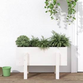 Jardinera madera maciza de pino blanco 62x30x38 cm en Macetas y jardineras | Comprar online en Foru.es