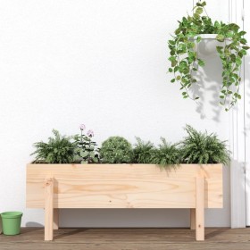 Arriate elevado de jardín madera maciza de pino 101x30x38 cm en Macetas y jardineras | Comprar online en Foru.es