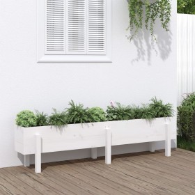 Arriate elevado de jardín madera maciza pino blanco 160x30x38cm en Macetas y jardineras | Comprar online en Foru.es