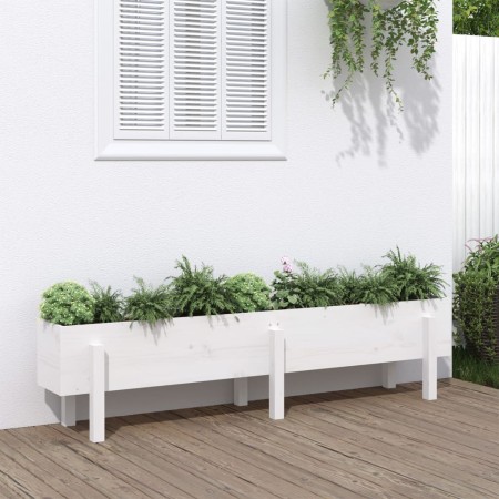 Arriate elevado de jardín madera maciza pino blanco 160x30x38cm en Macetas y jardineras | Comprar online en Foru.es