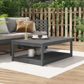 Garden table solid gray pine wood 121x82.5x45 cm by vidaXL, Garden tables - Ref: Foro24-824150, Price: 149,79 €, Discount: %