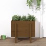 Jardinera de madera maciza de pino marrón miel 62x50x57 cm en Macetas y jardineras | Comprar online en Foru.es