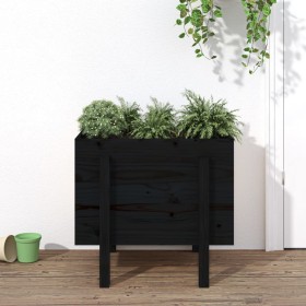 Jardinera de madera maciza de pino negro 62x50x57 cm en Macetas y jardineras | Comprar online en Foru.es