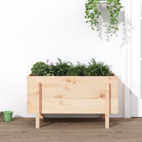 Arriate elevado de jardín madera maciza de pino 101x50x57 cm en Macetas y jardineras | Comprar online en Foru.es