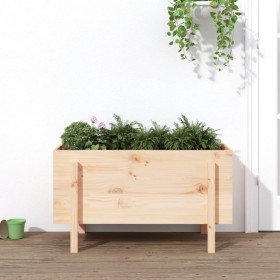 Arriate elevado de jardín madera maciza de pino 101x50x57 cm en Macetas y jardineras | Comprar online en Foru.es