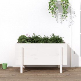 Arriate elevado de jardín madera maciza pino blanco 101x50x57cm en Macetas y jardineras | Comprar online en Foru.es