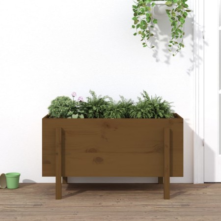 Arriate elevado de jardín madera pino marrón miel 101x50x57 cm en Macetas y jardineras | Comprar online en Foru.es