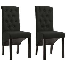 Sillas de comedor 2 unidades de tela negra de vidaXL, Sillas de comedor - Ref: Foro24-248991, Precio: 188,37 €, Descuento: %