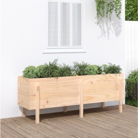 Arriate elevado de jardín madera maciza de pino 160x50x57 cm en Macetas y jardineras | Comprar online en Foru.es