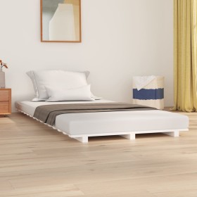 Estructura de cama madera maciza de pino blanco 90x200 cm de vidaXL, Camas y somieres - Ref: Foro24-824549, Precio: 79,29 €, ...