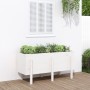 Arriate elevado de jardín madera maciza pino blanco 121x50x57cm en Macetas y jardineras | Comprar online en Foru.es