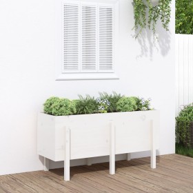 Arriate elevado de jardín madera maciza pino blanco 121x50x57cm en Macetas y jardineras | Comprar online en Foru.es