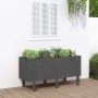 Arriate elevado de jardín madera maciza pino gris 121x50x57 cm en Macetas y jardineras | Comprar online en Foru.es