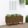 Arriate elevado de jardín madera pino marrón miel 121x50x57 cm en Macetas y jardineras | Comprar online en Foru.es