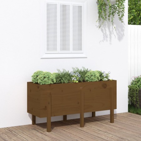 Arriate elevado de jardín madera pino marrón miel 121x50x57 cm en Macetas y jardineras | Comprar online en Foru.es