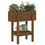 Jardinera madera maciza de pino marrón miel 62x30x69 cm en Macetas y jardineras | Comprar online en Foru.es