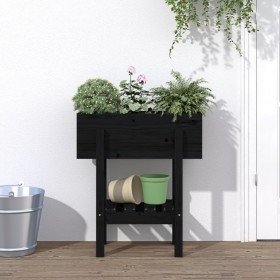 Jardinera madera maciza de pino negro 62x30x69 cm en Macetas y jardineras | Comprar online en Foru.es