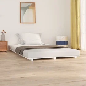 Solid white pine wood bed frame 120x200 cm by vidaXL, Beds and slatted bases - Ref: Foro24-824564, Price: 92,83 €, Discount: %
