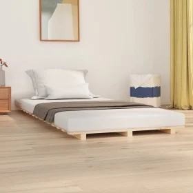 Estructura de cama madera maciza de pino 100x200 cm de vidaXL, Camas y somieres - Ref: Foro24-824553, Precio: 69,31 €, Descue...