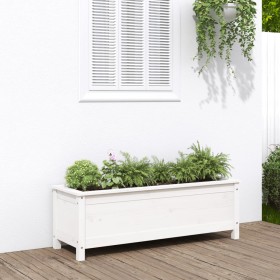 Arriate elevado de jardín madera de pino blanco 119,5x40x39 cm en Macetas y jardineras | Comprar online en Foru.es