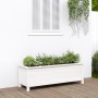 Arriate elevado de jardín madera de pino blanco 119,5x40x39 cm en Macetas y jardineras | Comprar online en Foru.es