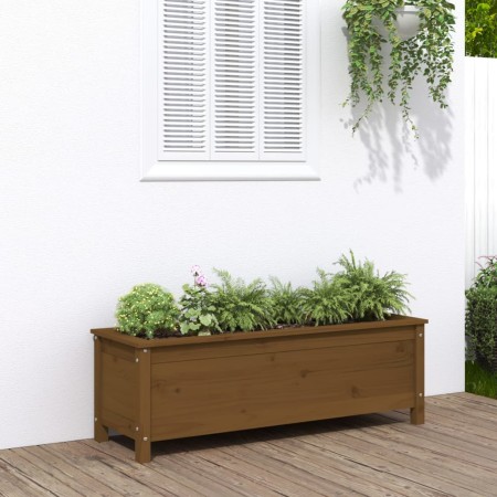 Arriate elevado de jardín madera pino marrón miel 119,5x40x39cm en Macetas y jardineras | Comprar online en Foru.es