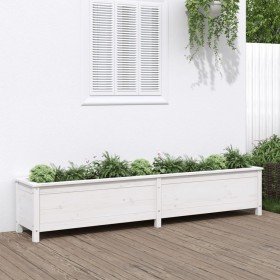 Arriate elevado de jardín madera de pino blanco 199,5x40x39 cm en Macetas y jardineras | Comprar online en Foru.es