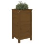 Jardinera madera maciza de pino marrón miel 40x40x78 cm en Macetas y jardineras | Comprar online en Foru.es