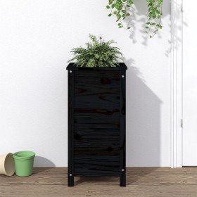 Jardinera madera maciza de pino negro 40x40x78 cm en Macetas y jardineras | Comprar online en Foru.es