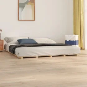Estructura de cama de madera maciza de pino 160x200 cm de vidaXL, Camas y somieres - Ref: Foro24-824578, Precio: 119,26 €, De...