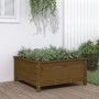 Jardinera madera maciza de pino marrón miel 82,5x82,5x39 cm en Macetas y jardineras | Comprar online en Foru.es