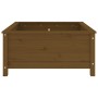 Jardinera madera maciza de pino marrón miel 82,5x82,5x39 cm en Macetas y jardineras | Comprar online en Foru.es