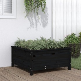 Jardinera madera maciza de pino negro 82,5x82,5x39 cm en Macetas y jardineras | Comprar online en Foru.es