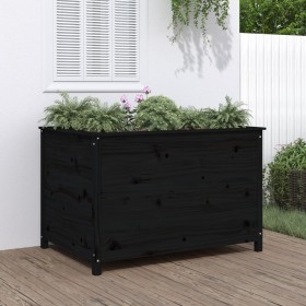 Arriate elevado de jardín madera de pino negro 119,5x82,5x78 cm en Macetas y jardineras | Comprar online en Foru.es