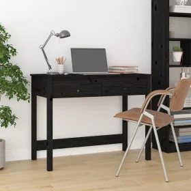 Escritorio con cajones madera maciza de pino negro 100x50x78 cm de vidaXL, Escritorios - Ref: Foro24-824647, Precio: 124,84 €...