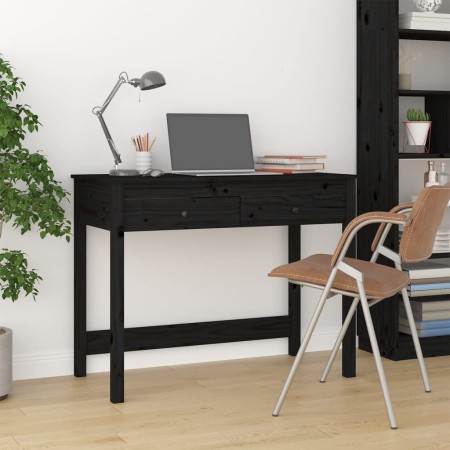 Escritorio con cajones madera maciza de pino negro 100x50x78 cm de vidaXL, Escritorios - Ref: Foro24-824647, Precio: 124,84 €...