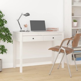 Escritorio con cajones madera maciza de pino blanco 100x50x78cm de vidaXL, Escritorios - Ref: Foro24-824644, Precio: 117,93 €...