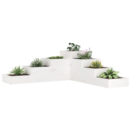 Jardinera 4 niveles madera maciza pino blanca 106x104,5x36 cm en Macetas y jardineras | Comprar online en Foru.es