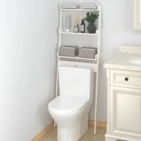 Estante de baño madera maciza de pino blanco 63,5x32x179 cm de vidaXL, Toalleros - Ref: Foro24-824654, Precio: 54,47 €, Descu...