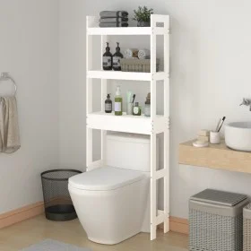 Estante de baño madera maciza de pino blanco 63x26x171 cm de vidaXL, Toalleros - Ref: Foro24-824659, Precio: 86,27 €, Descuen...
