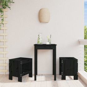 Taburetes de jardín 2 uds madera maciza pino negro 40x36x45 cm en Sillas de jardín | Comprar online en Foru.es