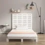 Cabecero cama de pared madera maciza pino blanco 146x3x91,5 cm de vidaXL, Cabeceros y pies de cama - Ref: Foro24-824684, Prec...