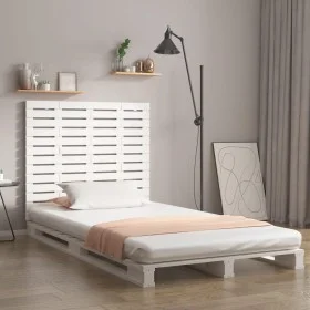 Solid white pine wood wall bed headboard 126x3x91.5 cm by vidaXL, Headboards and footboards - Ref: Foro24-824679, Price: 63,2...