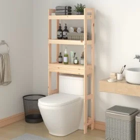 Estante de baño madera maciza de pino 63x26x171 cm de vidaXL, Toalleros - Ref: Foro24-824658, Precio: 69,93 €, Descuento: %