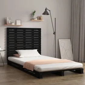 Black pine solid wood wall bed headboard 146x3x91.5cm by vidaXL, Headboards and footboards - Ref: Foro24-824687, Price: 69,49...