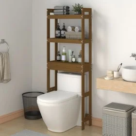 Estante de baño madera maciza de pino marrón miel 63x26x171 cm de vidaXL, Toalleros - Ref: Foro24-824661, Precio: 85,97 €, De...